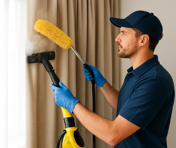 Trusted curtain steam cleaning technician Matty Curtain Cleaning kearns-nsw QLD