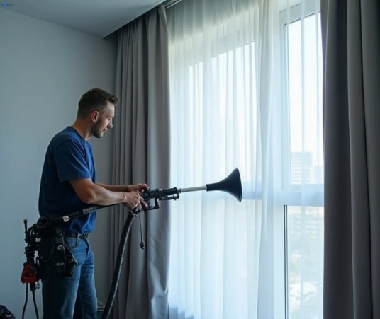 Professional curtain steam cleaning process equipment Matty Curtain Cleaning kearns-nsw