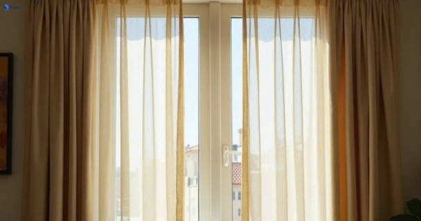 Dusty and dull curtains in kearns-nsw before steam cleaning